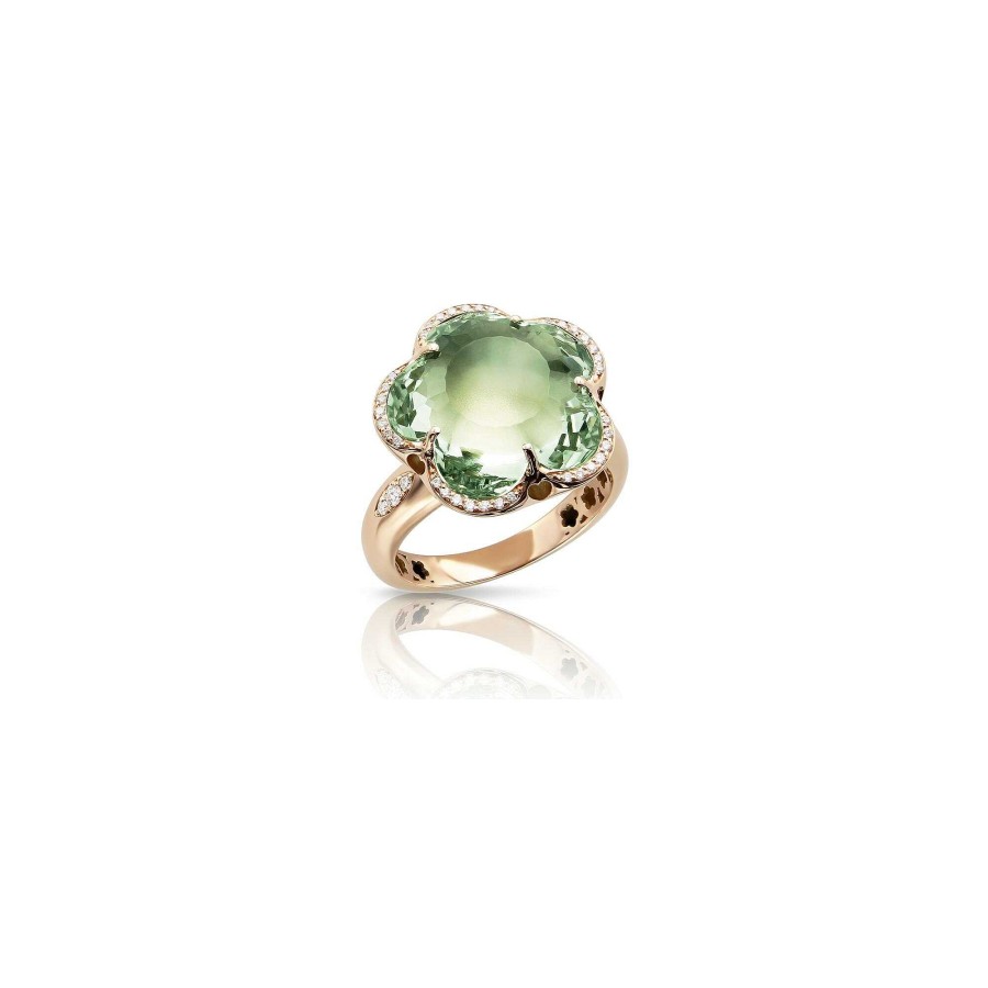 Pasquale Bruni Bague Pasquale Bruni Bon Ton En Or Rose, Prasiolite Et Diamants