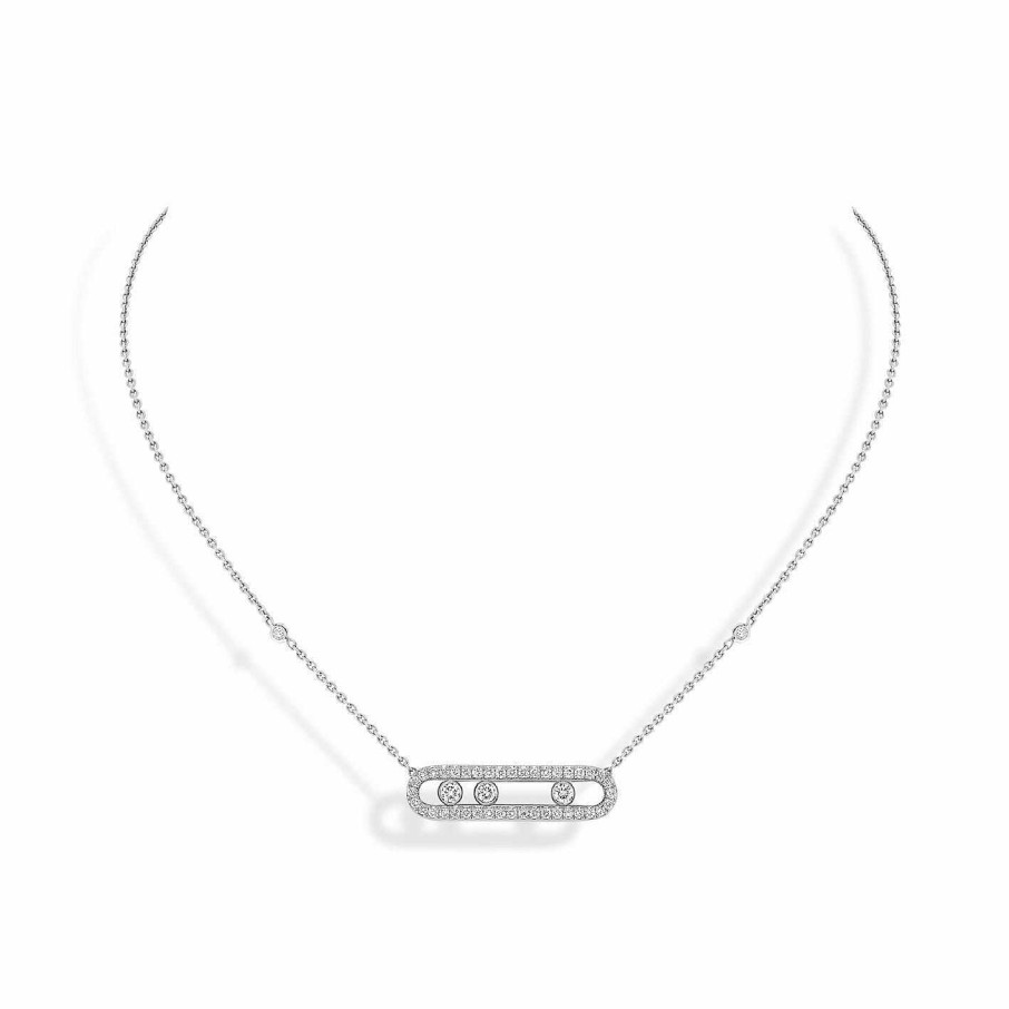 Messika Collier Messika Baby Move Pav En Or Blanc Et Diamants