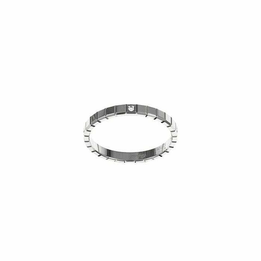 Chopard Bague Chopard Ice Cube Pure En Or Blanc Et Diamant, Taille 48