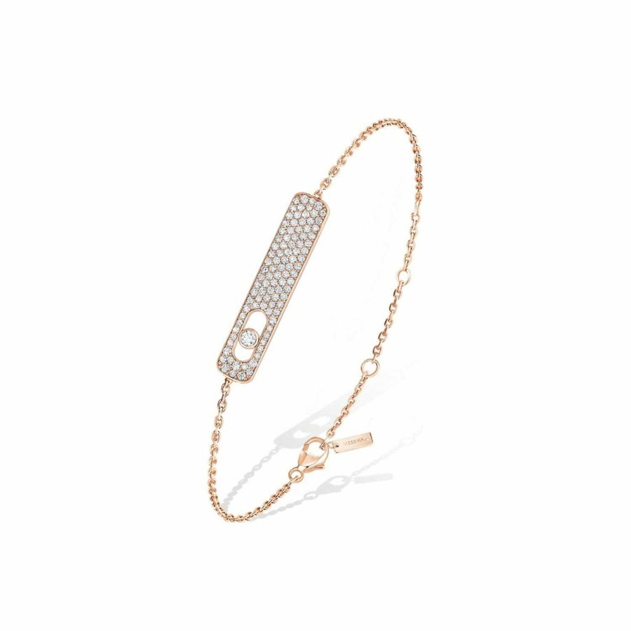 Messika Bracelet Messika My First Diamond En Or Rose Et Pav De Diamants