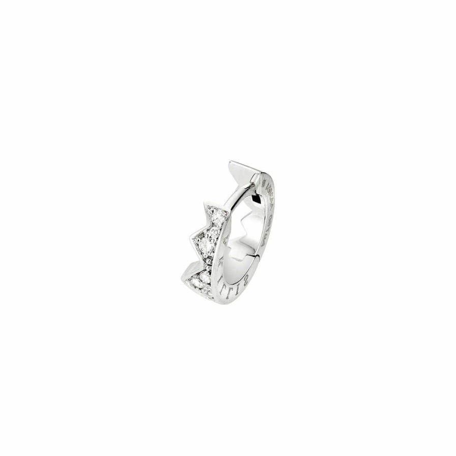 Akillis Mono Boucle D'Oreille Mini Cr Ole Droite Akillis Capture Light En Or Blanc Pav E De Diamants