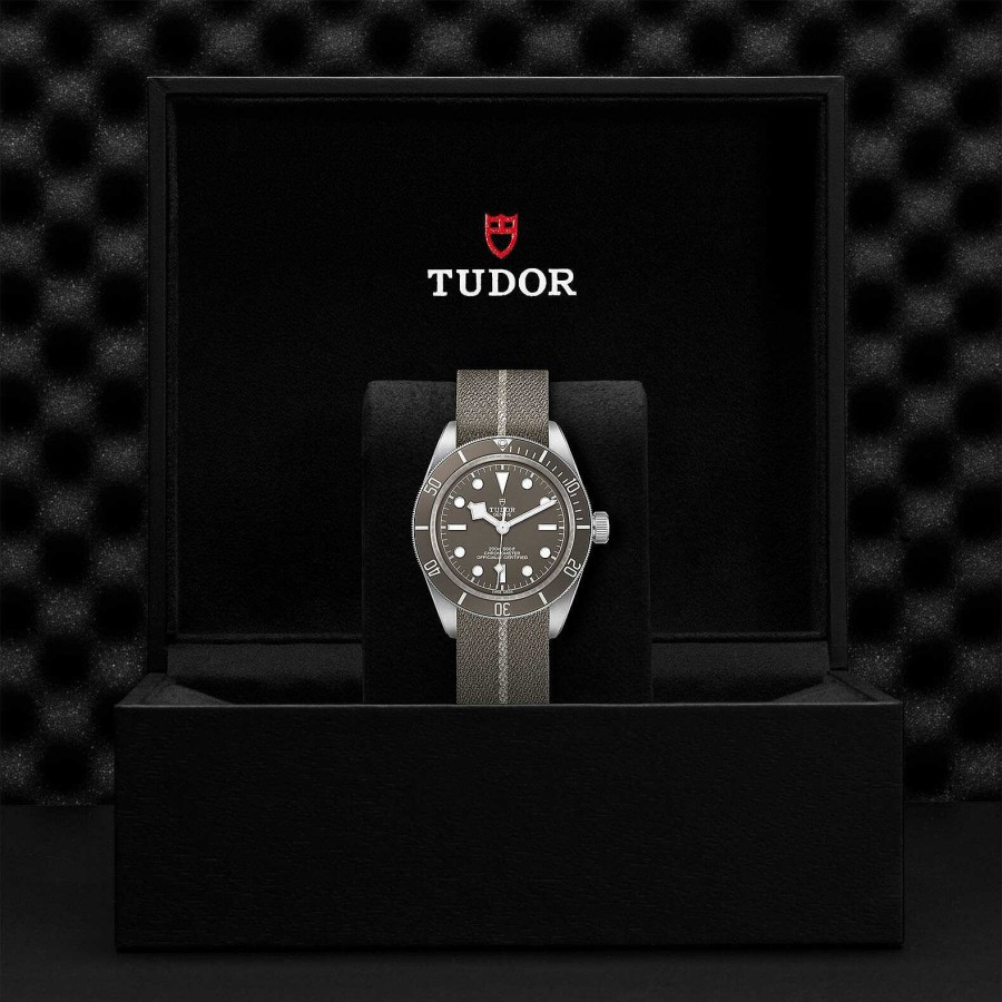 TUDOR Montre Tudor Black Bay Fifty-Eight Bo Tier En Argent 39 Mm, Bracelet En Tissu Brun Et Gris