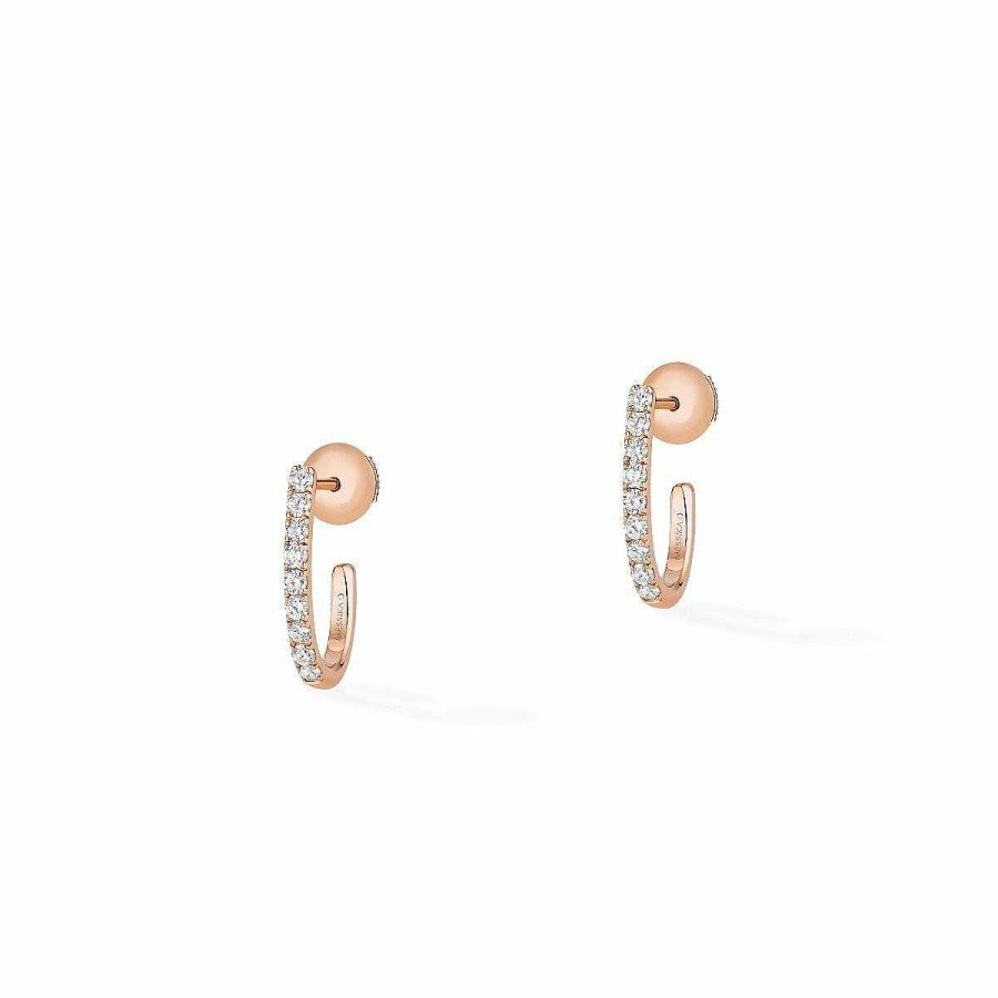 Messika Boucles D'Oreilles Cr Oles Messika Gatsby Xs En Or Rose Et Diamants