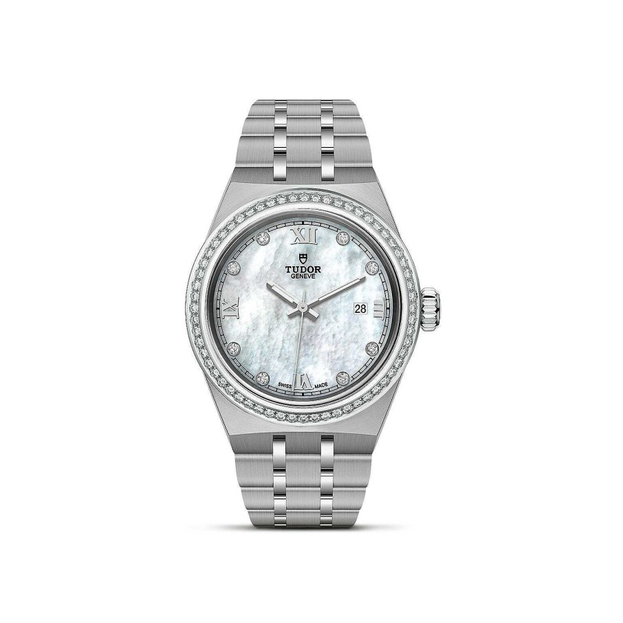 TUDOR Montre Tudor Royal Bo Tier En Acier 28 Mm, Cadran Serti De Diamants