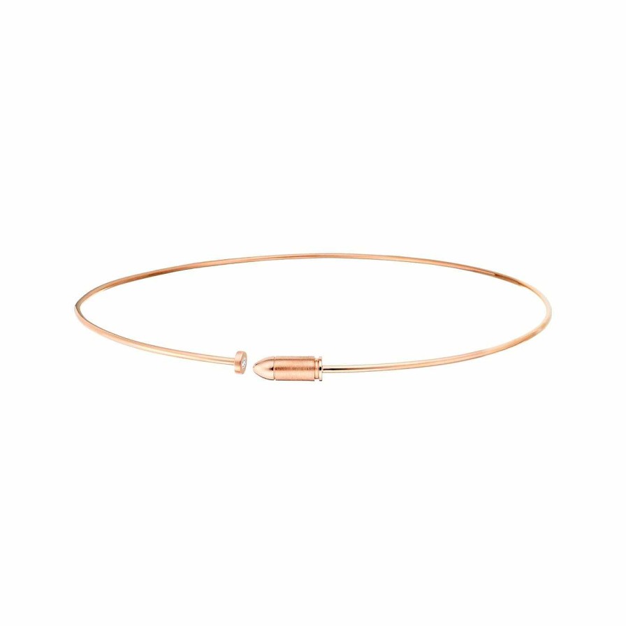 Akillis Collier Akillis Cible Mini Bang Bang En Or Rose Et Diamant