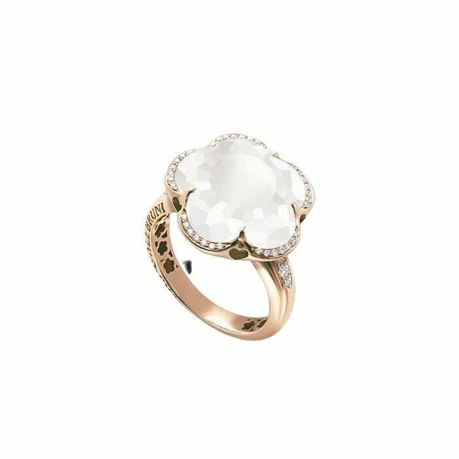 Pasquale Bruni Bague Pasquale Bruni Bon Ton En Or Rose, Milky Quartz Et Diamants Blancs