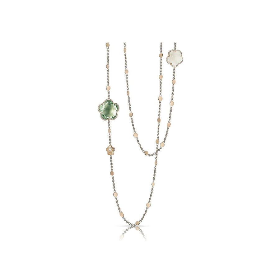 Pasquale Bruni Collier Pasquale Bruni Bon Ton En Or Rose, Prasiolite, Quartz Et Diamants