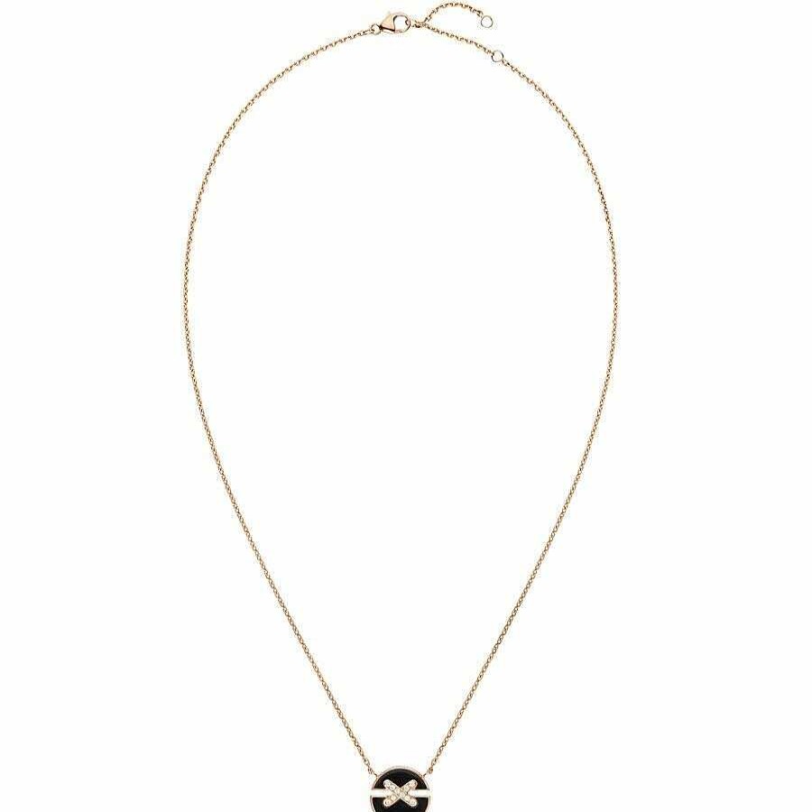 Chaumet Pendentif Chaumet Jeux De Liens Harmony Petit Mod Le En Or Rose, Diamants Et Onyx