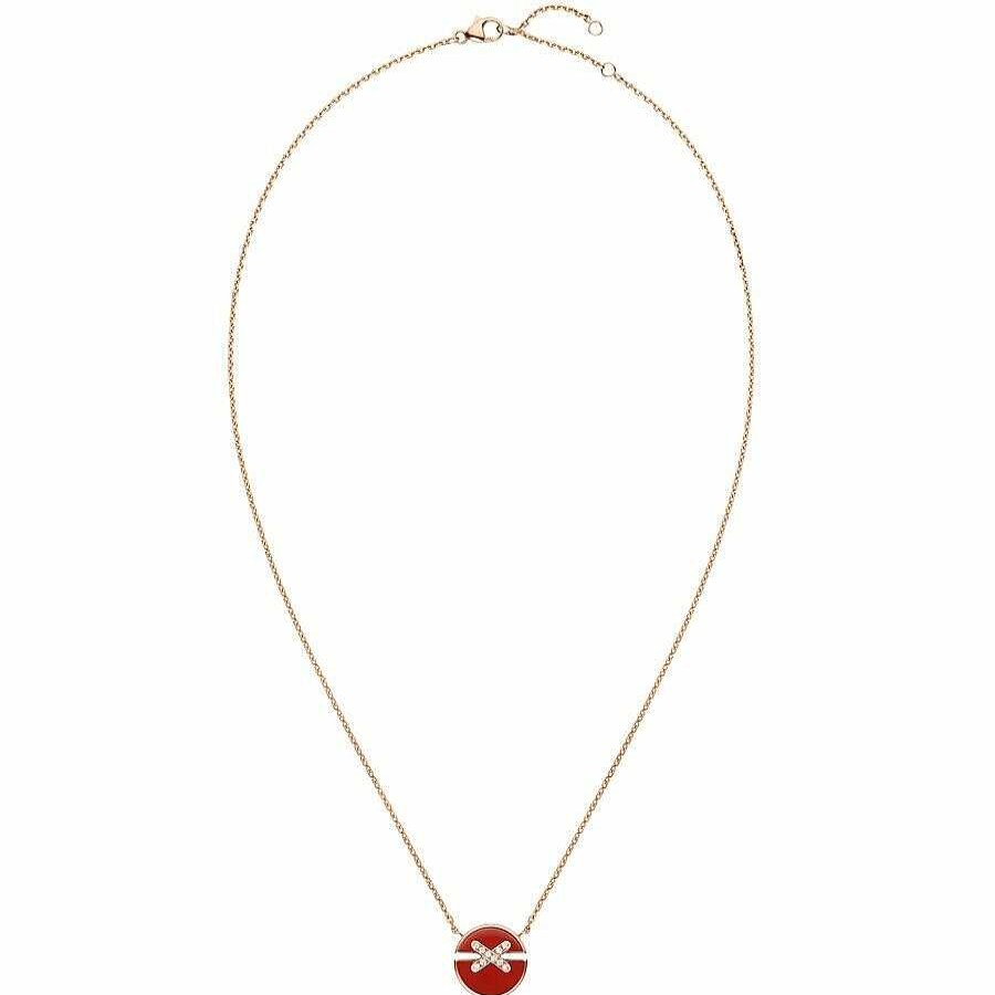 Chaumet Pendentif Chaumet Jeux De Liens Harmony Petit Mod Le En Or Rose, Diamants Et Cornaline