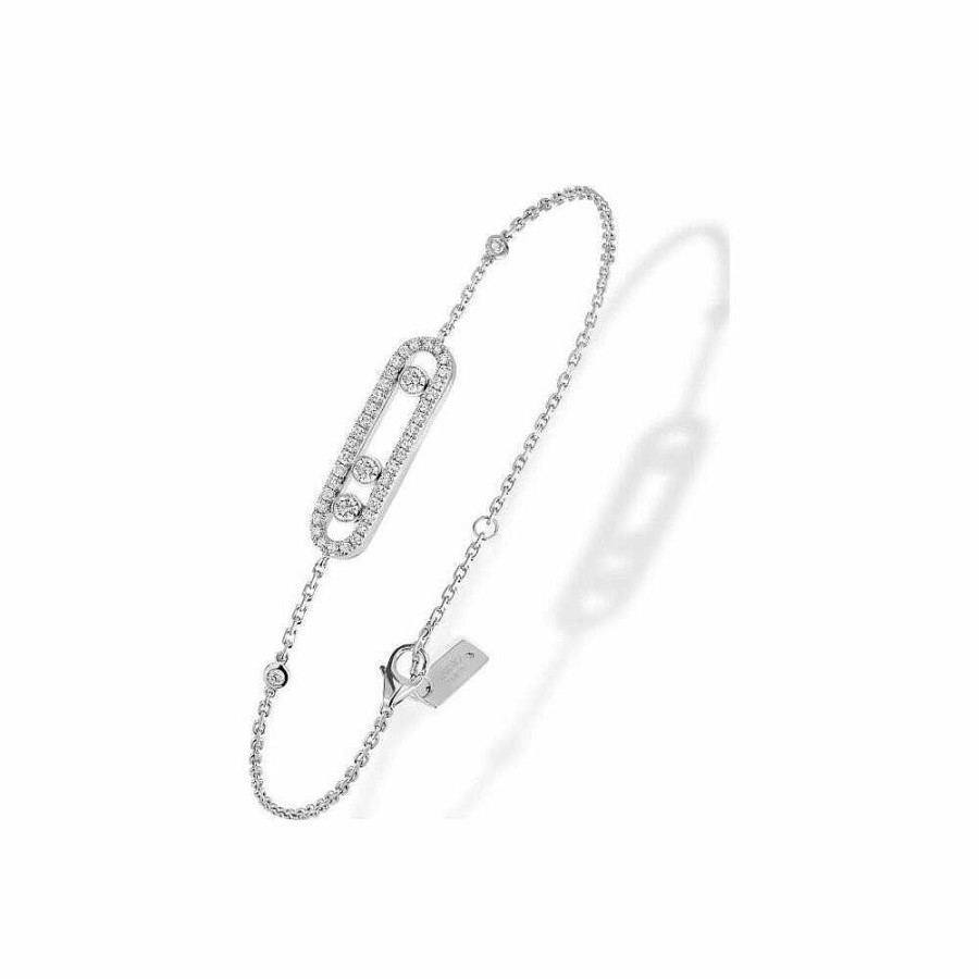 Messika Bracelet Messika Baby Move En Or Blanc Et Pav De Diamants