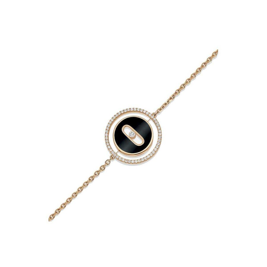 Messika Bracelet Messika Lucky Move En Or Rose, Diamants Et Onyx Pm