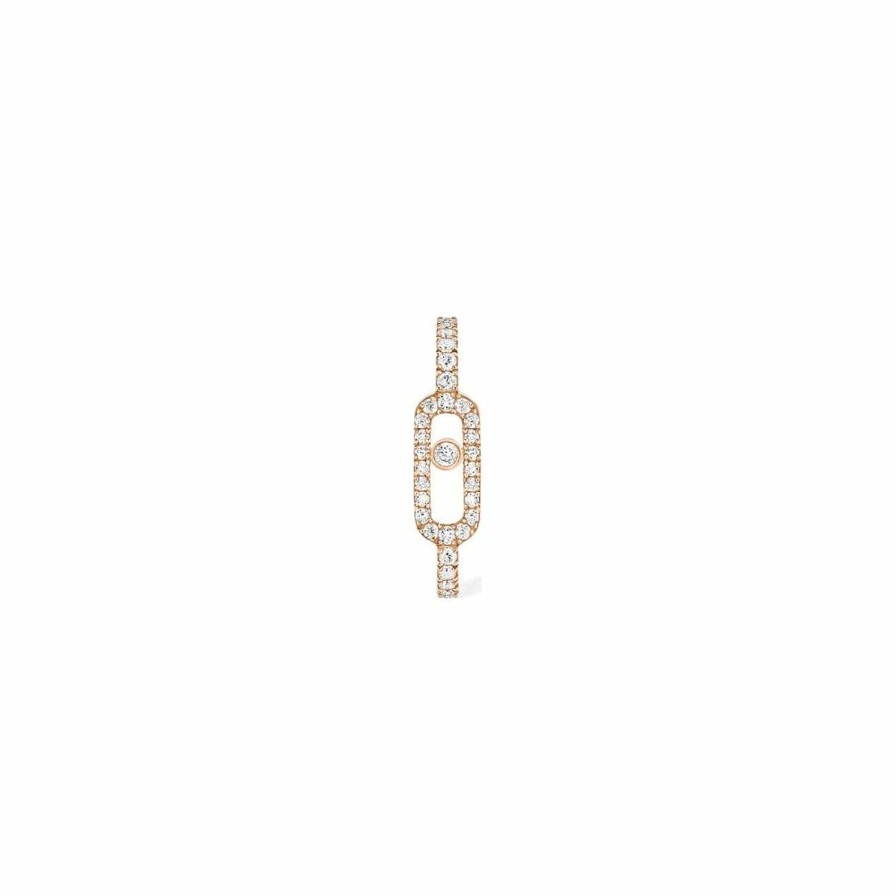 Messika Mono Boucle D'Oreille Messika Move Uno Pav E En Or Rose Et Diamants