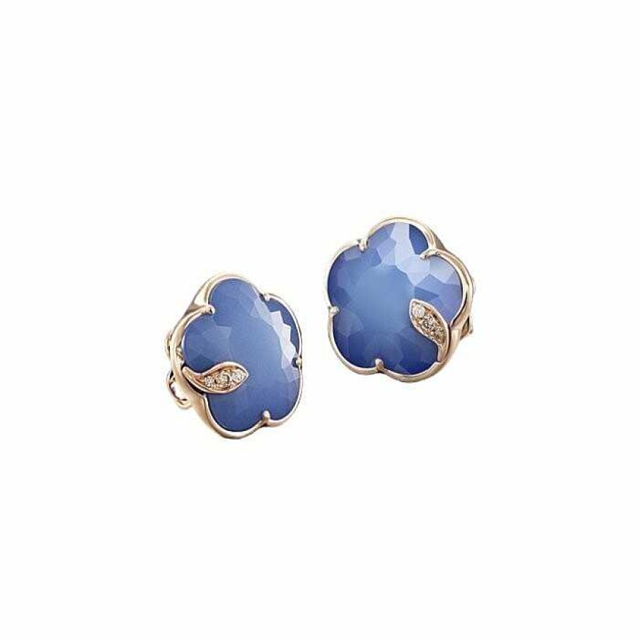 Pasquale Bruni Boucles D'Oreilles Pasquale Bruni Petit Joli' En Or Rose, Doublet Lapis-Lazuli & Agate Et Diamants Blancs