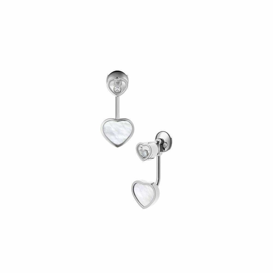 Chopard Boucles D'Oreilles Chopard Happy Hearts En Or Blanc Et Diamants