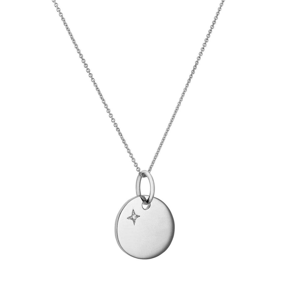 Arthus Bertrand Pendentif Arthus Bertrand Ma Petite Etoile 13 Mm En Or Blanc Et Diamant