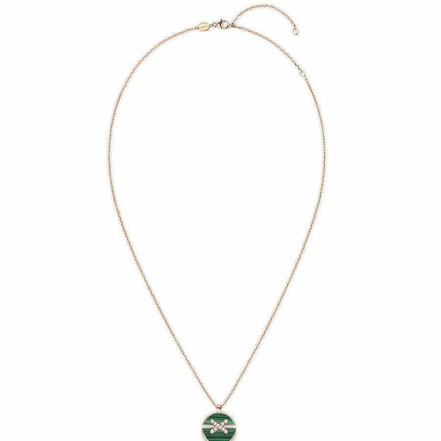 Chaumet Pendentif Chaumet Jeux De Liens Harmony Moyen Mod Le En Or Rose, Diamants Et Malachite