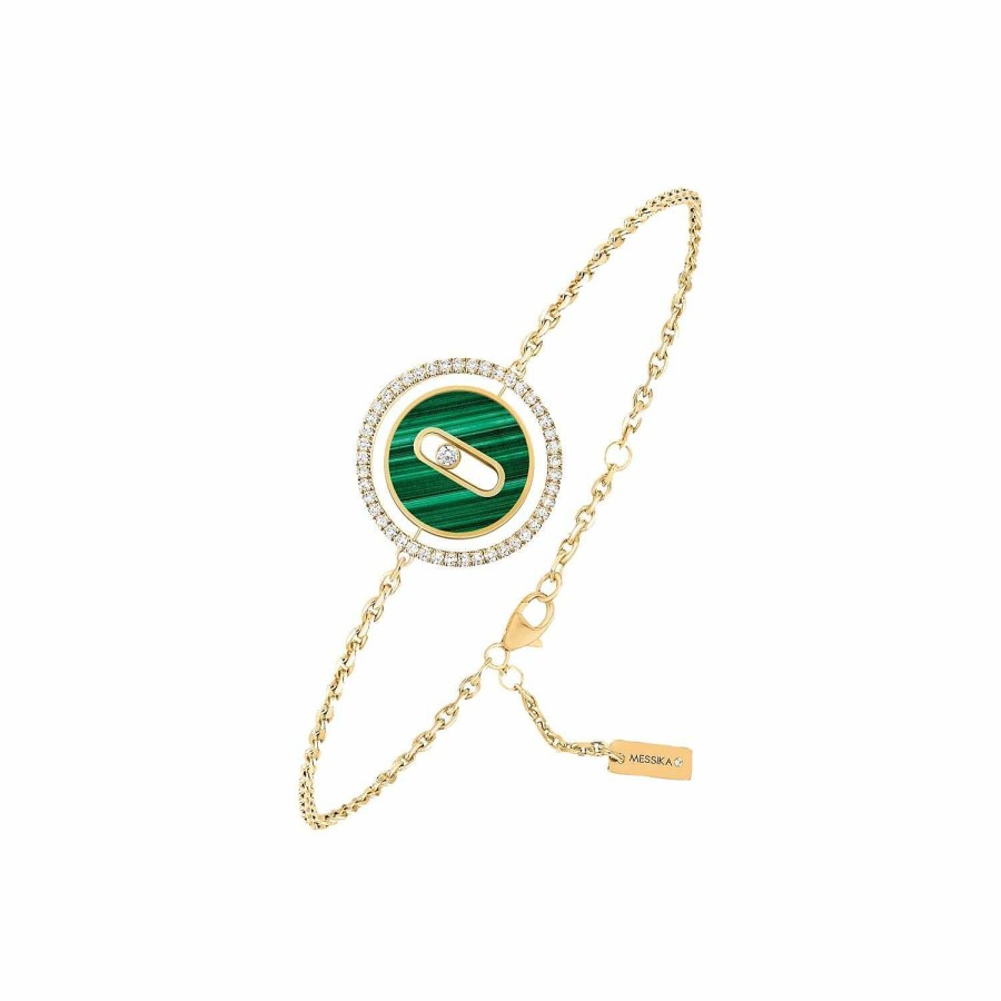 Messika Bracelet Messika Lucky Move En Or Jaune, Malachite Et Diamants