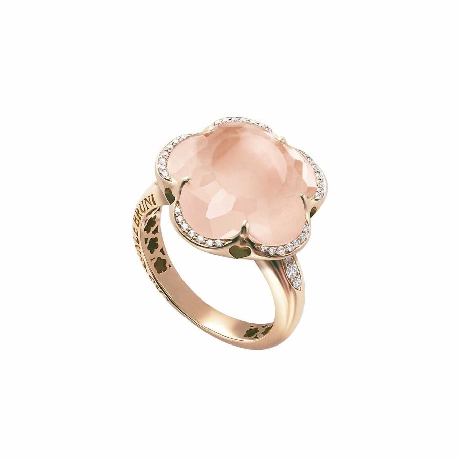 Pasquale Bruni Bague Pasquale Bruni Bon Ton En Or Rose, Quartz Rose Et Diamants