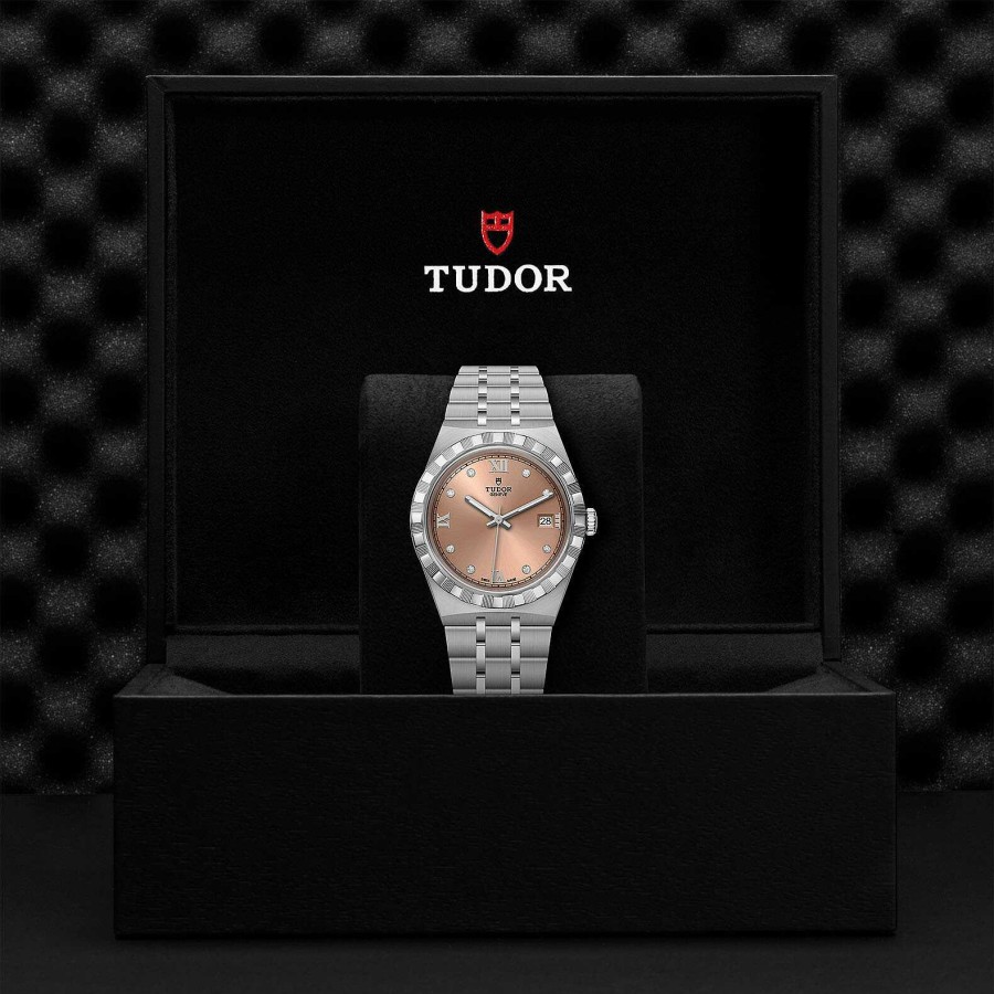 TUDOR Montre Tudor Royal Bo Tier En Acier, 38 Mm, Cadran Serti De Diamants