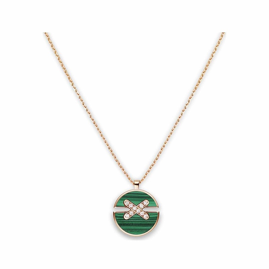 Chaumet Pendentif Chaumet Jeux De Liens Harmony Moyen Mod Le En Or Rose, Diamants Et Malachite