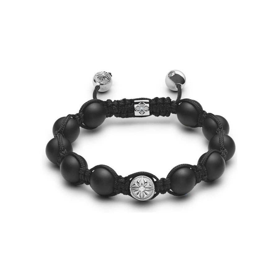 Shamballa Jewels Bracelet Shamballa Jewels En Or Blanc, C Ramique, Diamants Et Onyx