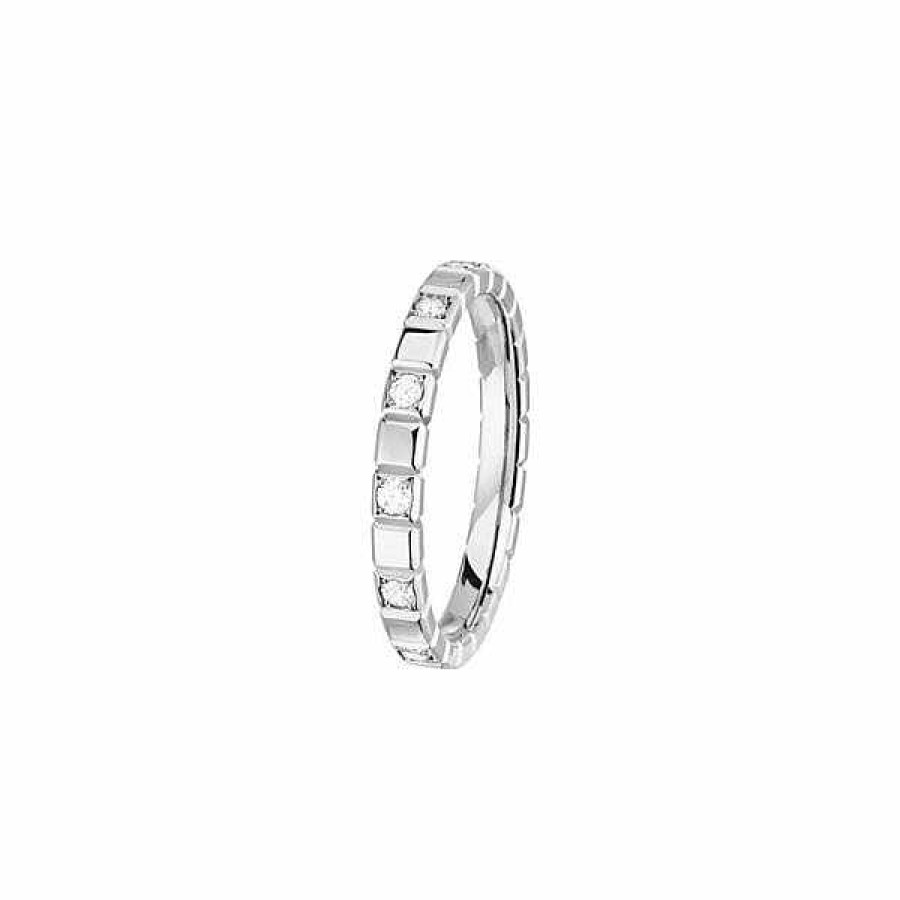 Ponce Alliance Nikki Beach Forever Gm 2.5Mm En Or Blanc Sertie De Diamants