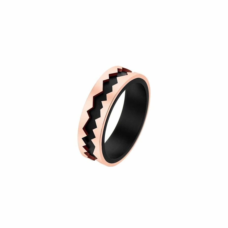 Akillis Bague Akillis Capture In Motion Centre En Titane Dlc Noir, Ext Rieur En Or Rose