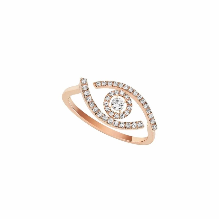 Messika Bague Messika Lucky Eye Pav E En Or Rose Et Diamants