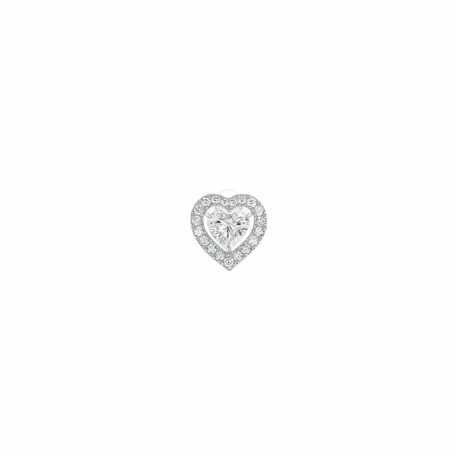 Messika Mono Boucle D'Oreille Messika Joy Coeur En Or Blanc Et Diamants