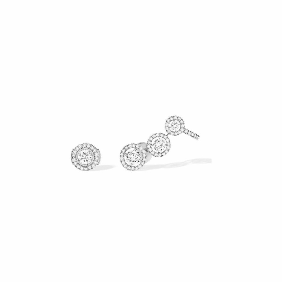 Messika Boucles D'Oreilles Messika Joy Trio En Or Blanc Et Diamants