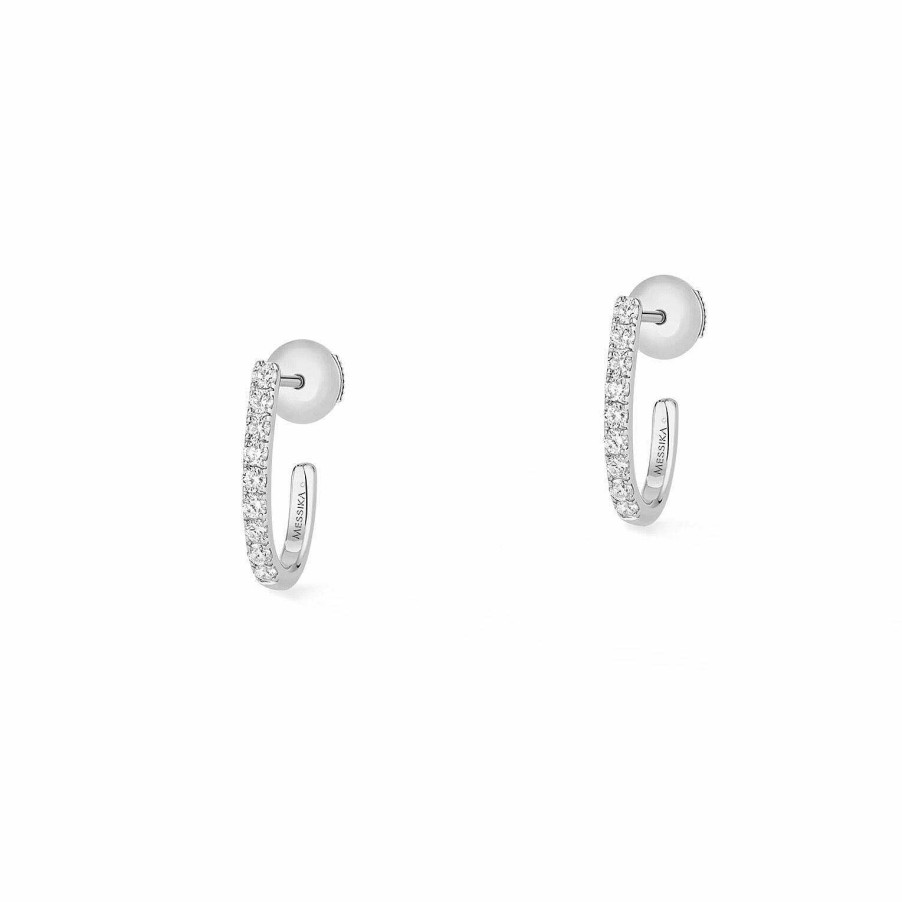 Messika Boucles D'Oreilles Cr Oles Messika Gatsby Xs En Or Blanc Et Diamants