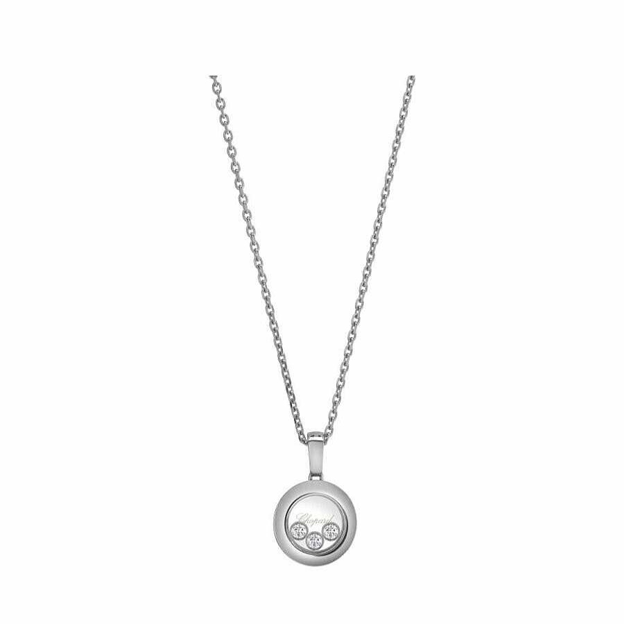 Chopard Pendentif Chopard Happy Diamonds En Or Blanc Et Diamants