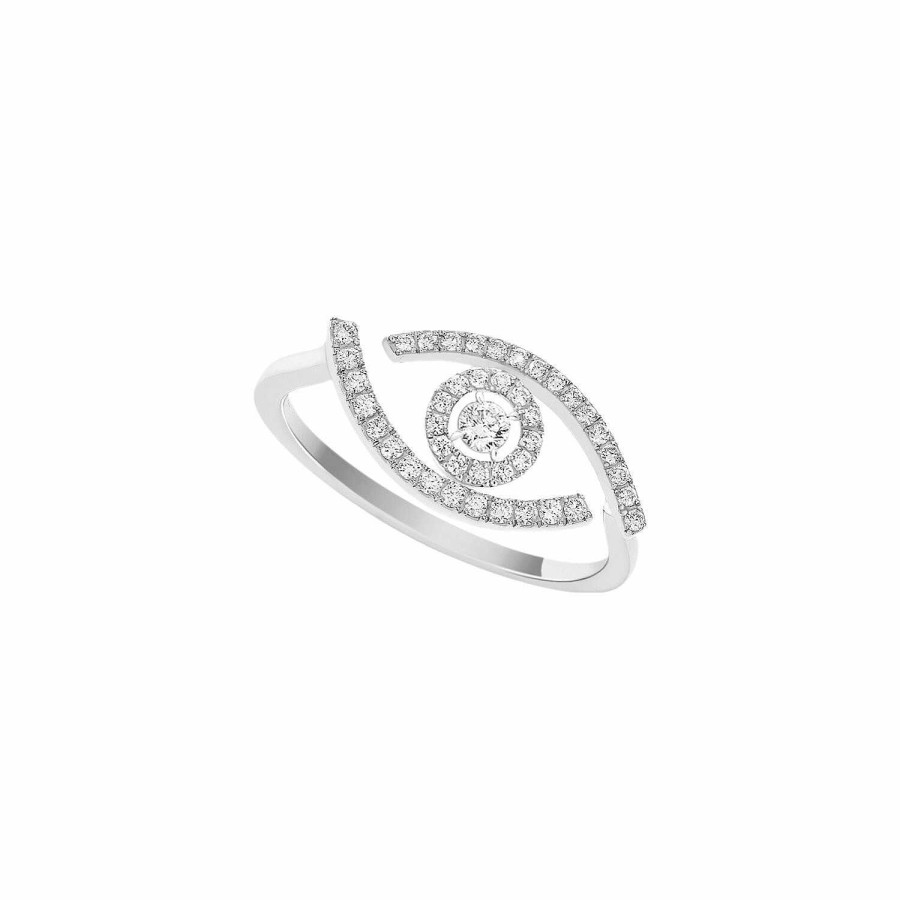 Messika Bague Messika Lucky Eye Pav E En Or Blanc Et Diamants