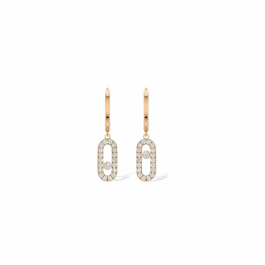 Messika Boucles D'Oreilles Cr Oles Messika Move Uno En Or Rose Et Diamants