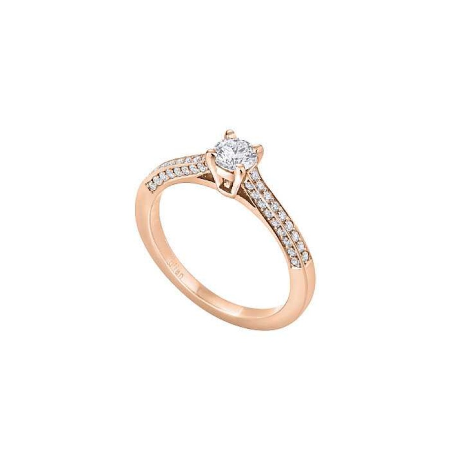 Créations Julian Solitaire En Or Rose Et Diamant Blanc - Certificat Gia