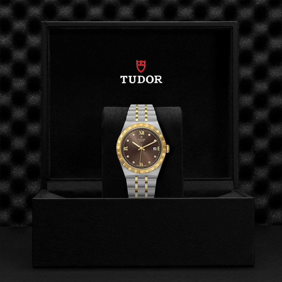 TUDOR Montre Tudor Royal Bo Tier En Acier, 38 Mm, Cadran Serti De Diamants