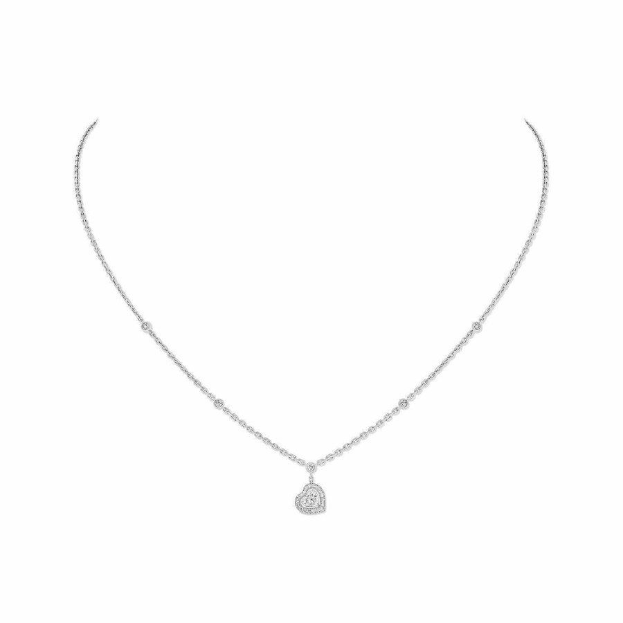 Messika Collier Messika Joy Coeur En Or Blanc Et Diamants