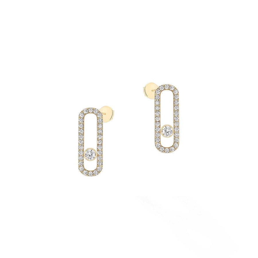 Messika Boucles D'Oreilles Messika Move Uno En Or Jaune Pav Es De Diamants