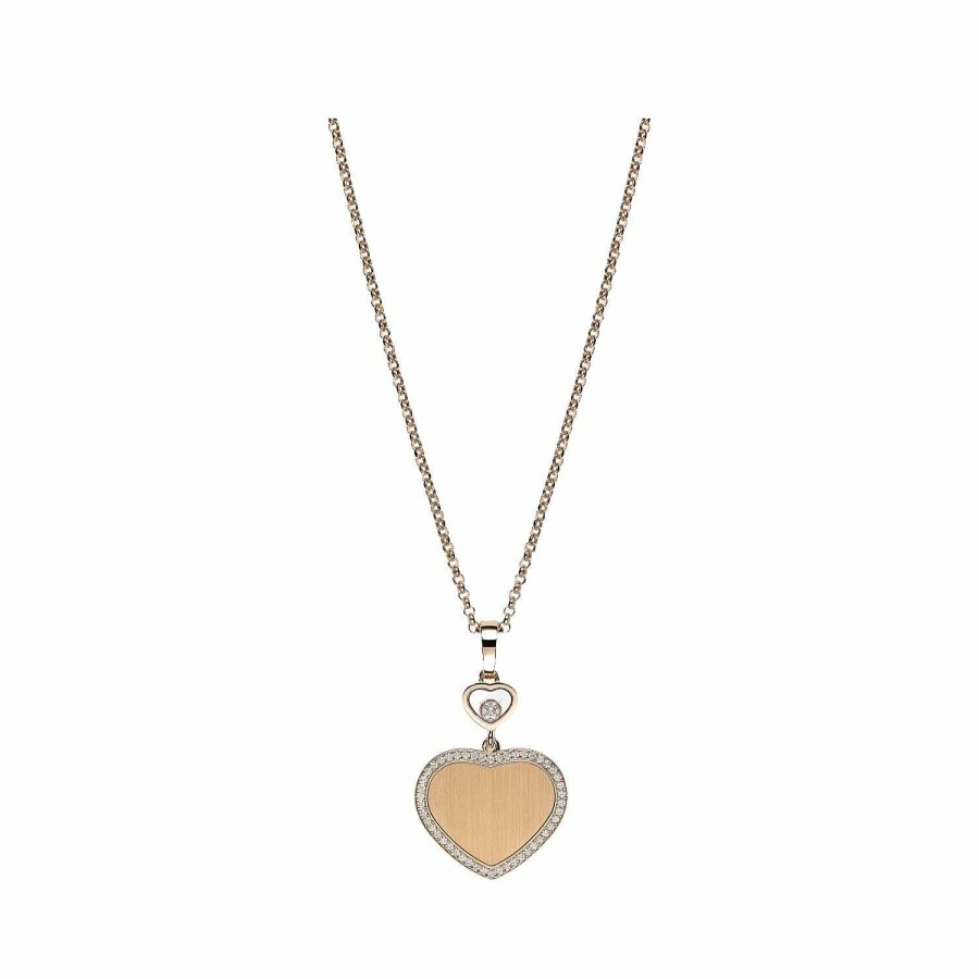 Chopard Pendentif Chopard Happy Hearts Golden Hearts En Or Rose Et Diamants