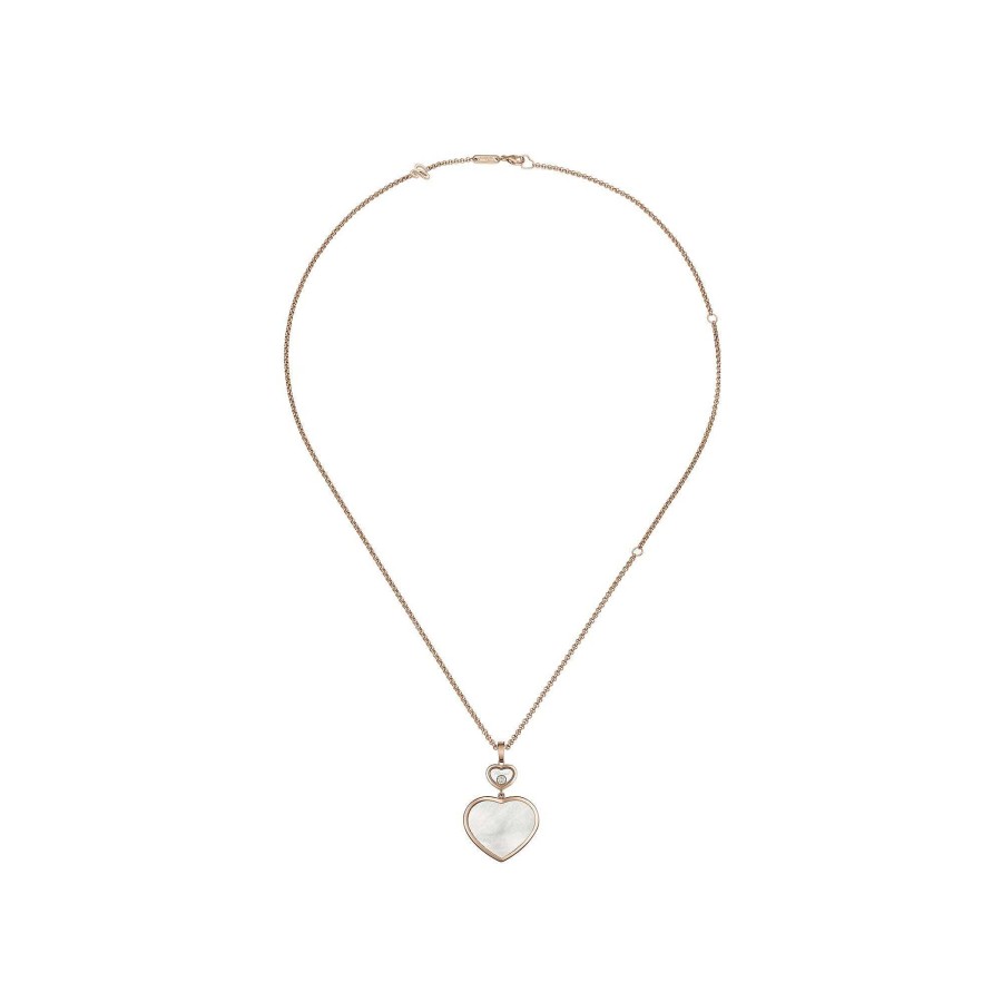 Chopard Pendentif Chopard Happy Hearts En Or Rose, Diamant Et Nacre