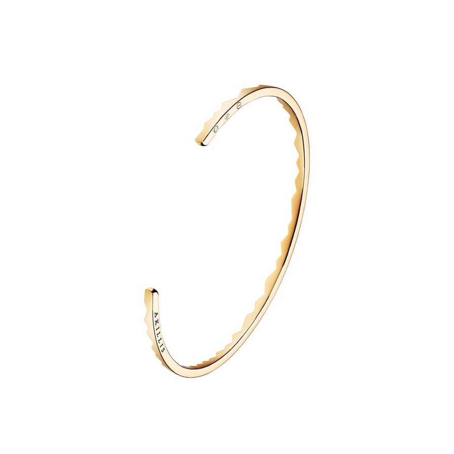 Akillis Bracelet Akillis Jonc Ouvert Capture Light En Or Jaune Et Diamant