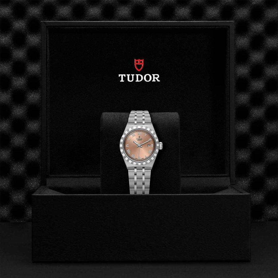 TUDOR Montre Tudor Royal Bo Tier En Acier, 28 Mm, Cadran Saumon