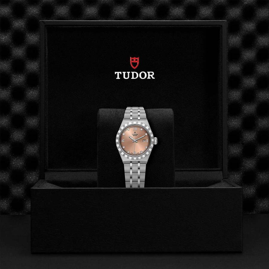 TUDOR Montre Tudor Royal Bo Tier En Acier, 28 Mm, Cadran Serti De Diamants