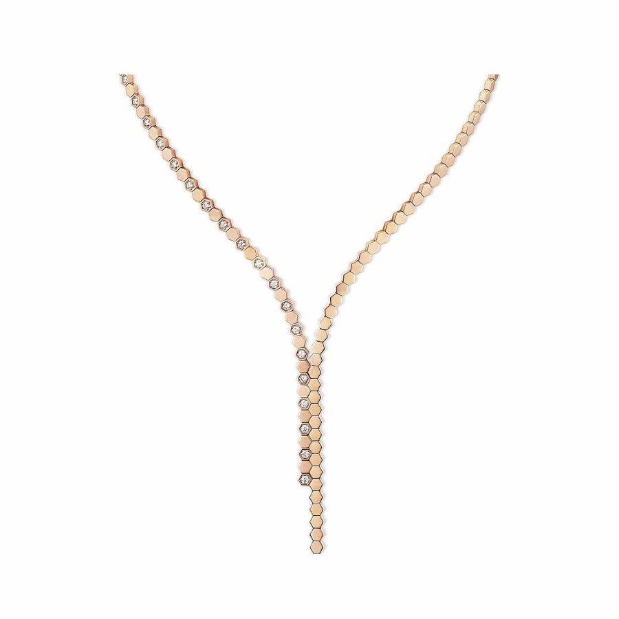 Chaumet Collier Chaumet Bee My Love Asym Trique En Or Rose Et Diamants