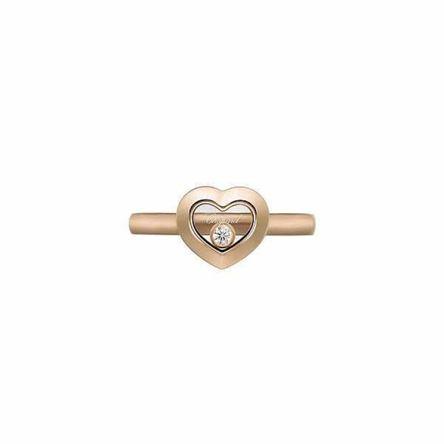 Chopard Bague Chopard Happy Diamonds Icons En Or Rose Et Diamant, Taille 51