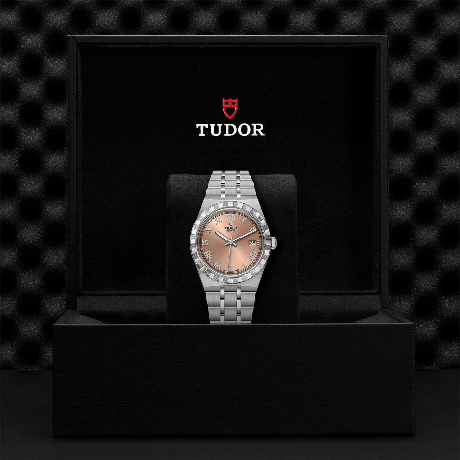 TUDOR Montre Tudor Royal Bo Tier En Acier, 38 Mm, Cadran Saumon