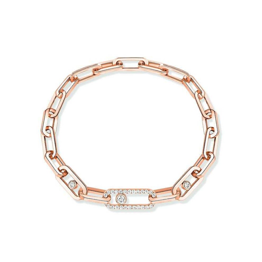 Messika Bracelet Messika Move Link En Or Rose Et Diamants