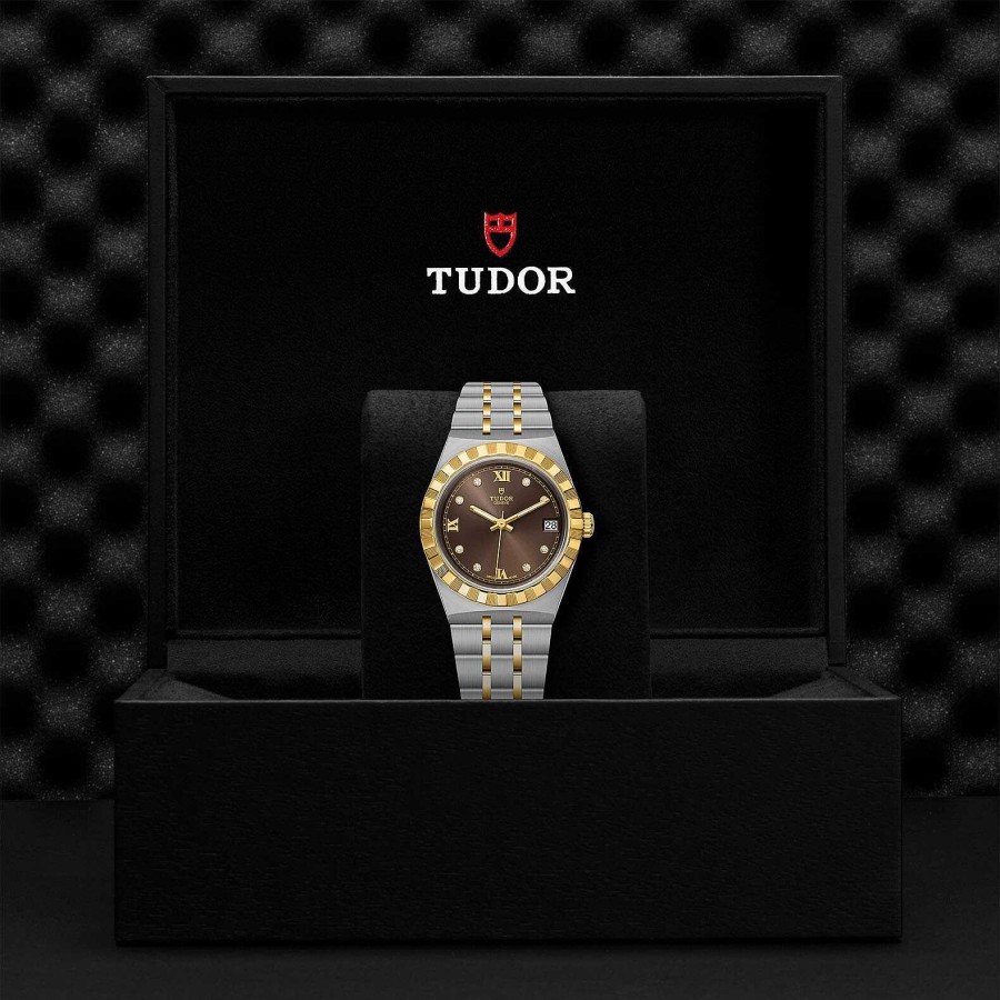 TUDOR Montre Tudor Royal Bo Tier En Acier, 34 Mm, Cadran Serti De Diamants