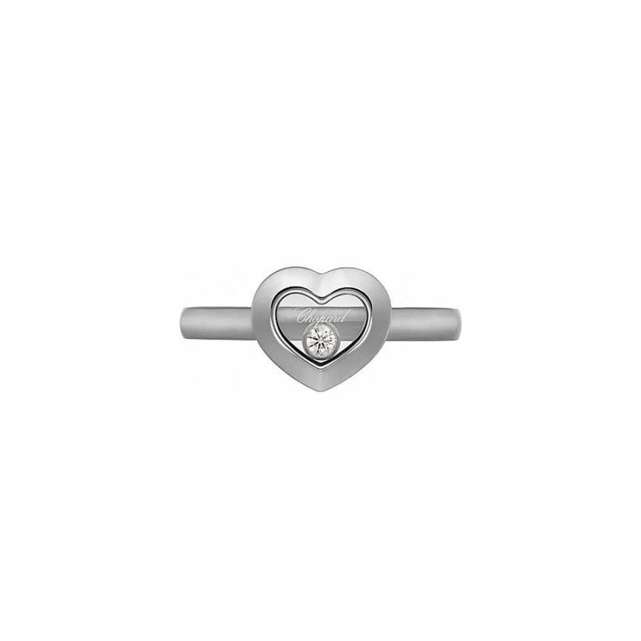 Chopard Bague Chopard Happy Diamonds Icons En Or Blanc Et Diamant, Taille 54