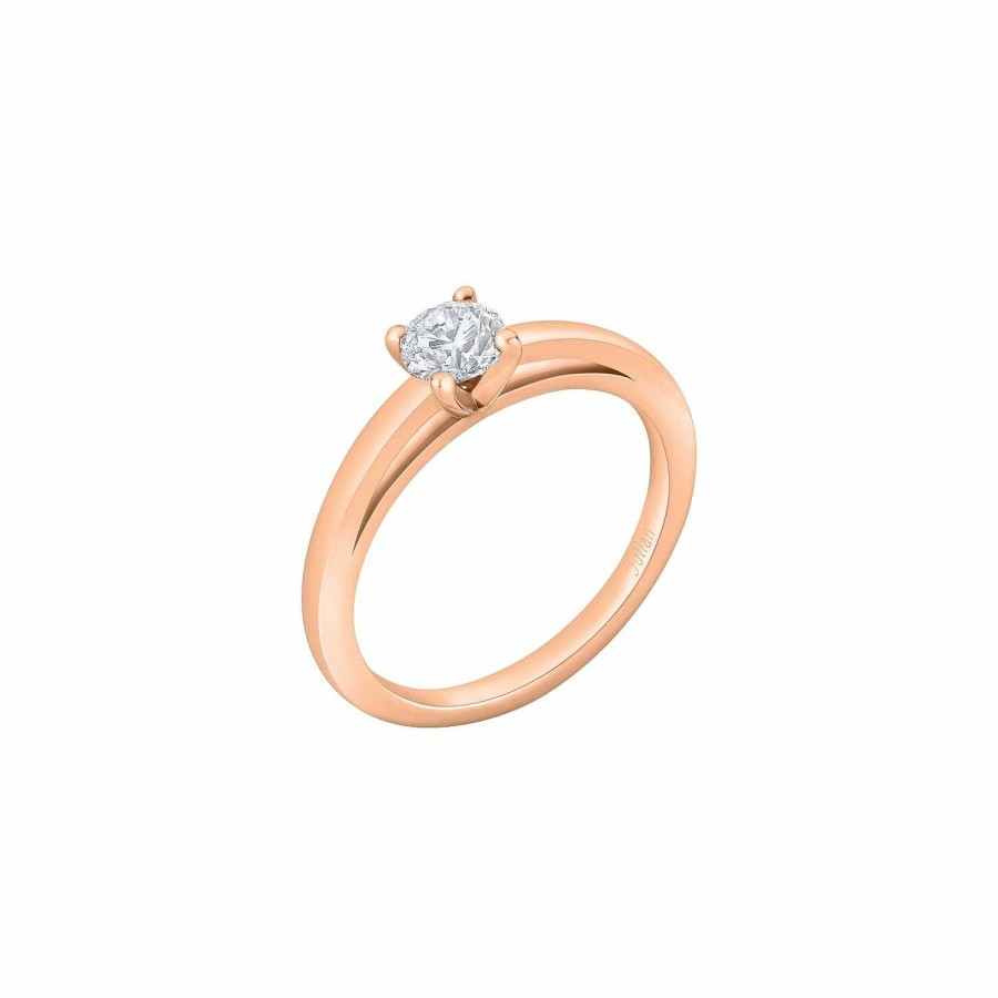 Créations Julian Solitaire En Or Rose Et Diamant Blanc - Certificat Gia